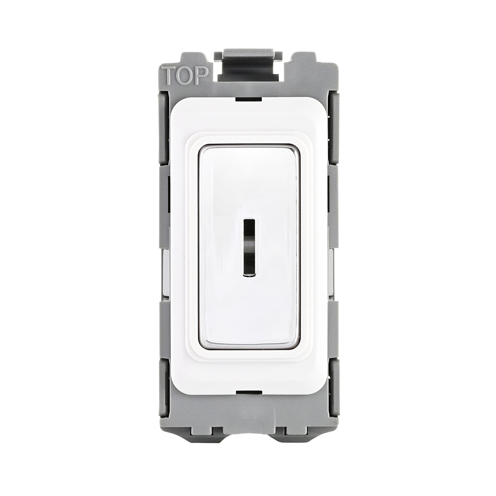 Saxby GD20KPC Grid 20A DP 2-Way Grid Key Switch Module Polished Chrome