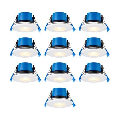 Saxby Lighting 113640 ShieldPro 4CCT Dual Wattage - Pack of 10 IP65 7W Matt White