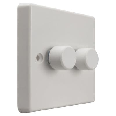 Varilight V-Pro JQP252W 2 Way Push On / Off 2 Gang Dimmer Switch