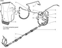 Brake pipe on rear suspension arm - Saloon