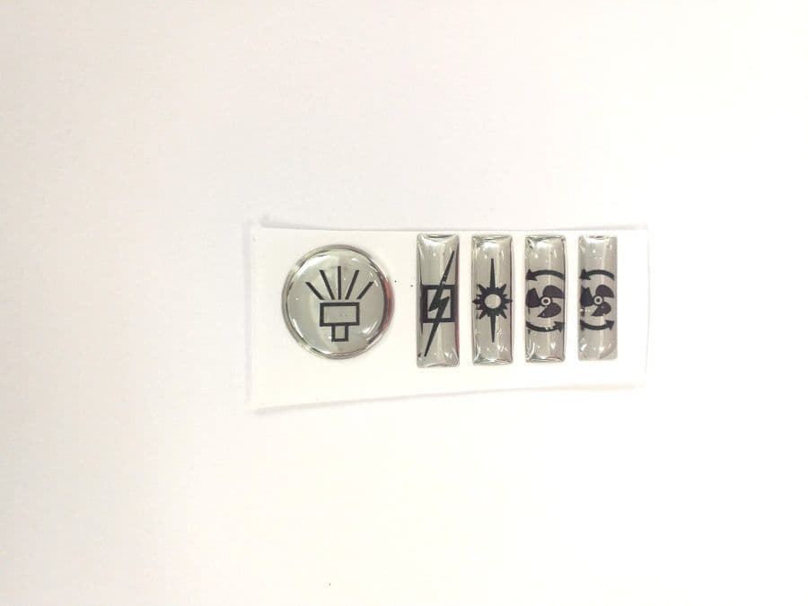 Dash switch sticker set domed