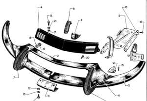 Front bumper / Number plate panel / Underpanel
