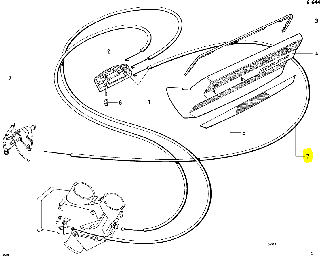 Heater valve control cable 9/68