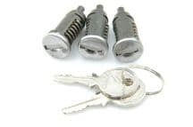 Lock barrel set for doors + boot, until 7/71