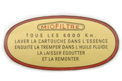 Old type air filter sticker