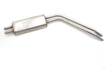Rear Silencer with bent tail pipes, Stainless steel version