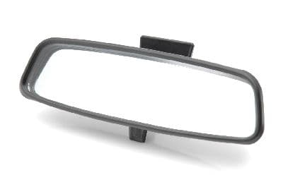 Rear view mirror on windscreen