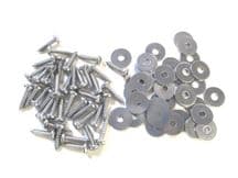 Set of 38 screws with washers for attaching sill covers.