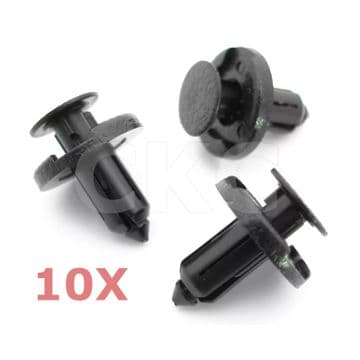 10x 8mm Trim Clips for Nissan Qashqai, Juke, Micra- Bumper, Grille, Arch Lining