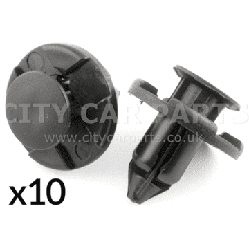 10x Clips For Nissan Mitsubishi Toyota Push Type Bumper Wheel Arch Black Plastic