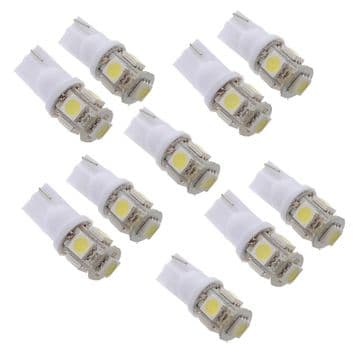 10x T10 194 168 W5W 5050 SMD 5 LED Veilleuse Ampoule Lampe Blanc Xenon Voit