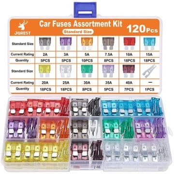 120Pcs Car Fuse Kit - Replacement Fuses Assortment Kit for Car/Rv/Truck/M
