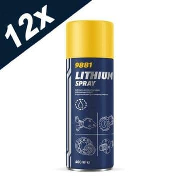 12X400Ml MANNOL High Performance Clear Grease Lubricant Spray Aerosol Lithium
