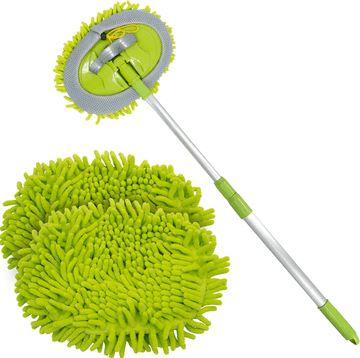 2 Pack Replaceable Microfibre Mop Head | Adjustable Cleaning Mop Heads | Scratch