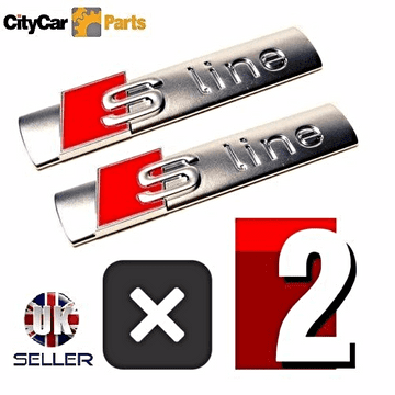 2 PCS S LINE EMBLEM CHROME BADGE STICKER FOR AUDI A3 A4 A6 S4 RS4 S3 S4 TT