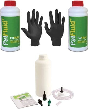 2 X 1 LITRE BOTTLES PAT FLUID Car DPF Additive & Transfer Kit with Bottle & Pair