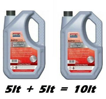 2 X 5 Litre Rapid Cool Red anti Freeze & Summer Coolant Pink Antifreeze 10Lt