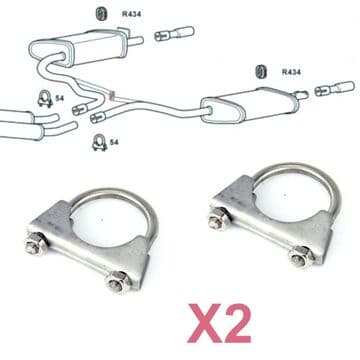 2 x Audi A6 Models C6 2008 To 2012 Rear Back Box Silencer Exhaust Clamp