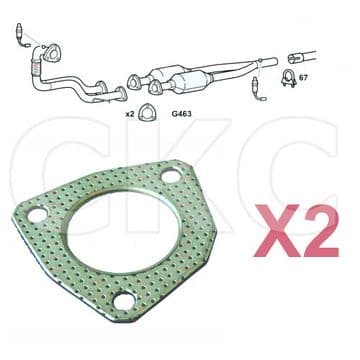 2 X Audi S3 & TT MK1 1.8 1999 To 2005 Front Down Pipe Exhaust Gaskets