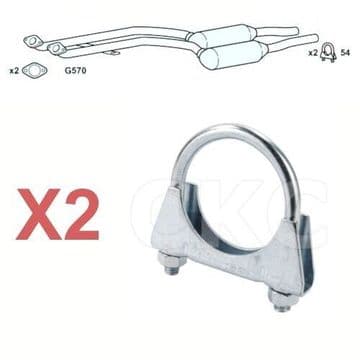 2 X BMW 320 325 & 330 E46 Models Mid-Section Exhaust CAT Clamps
