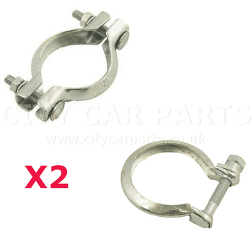 2 x Citroen Berlingo MK1 1.6 Models Front Down Pipe & Mid-Section Exhaust Clamp
