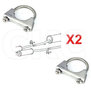 2 X For Audi A6 Models C5 1.8 2.5 &2.8 Rear Back Box Silencer Exhaust Clamp
