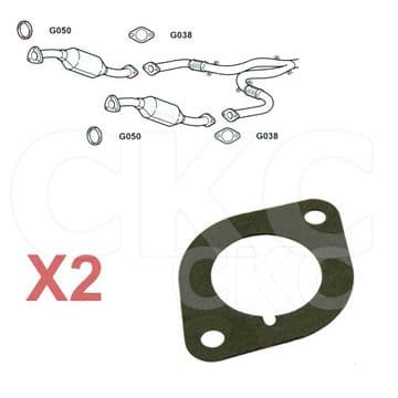 2 x For Nissan 370Z Z34 3.7 Models Front Lower Down Pipe Exhaust Gasket