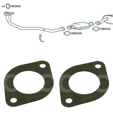 2 x For Nissan Terrano 2 R20 2.4 Model Front Lower Down Pipe Exhaust Cat Gaskets