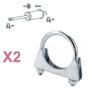 2 X Ford Transit MK7 & Tourneo 2.2 Mid Section Back Box Silencer Exhaust Clamps