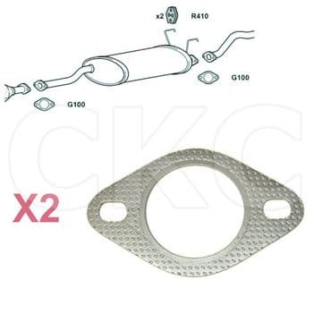 2 X Ssangyong Rexton 2.7 & 2.9D Exhaust Centre Box to Rear Back Box Gaskets