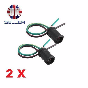 2 X T10 W5w 501 Light Bulb Socket Holder Soft Rubber With Harness Bikes + Cars