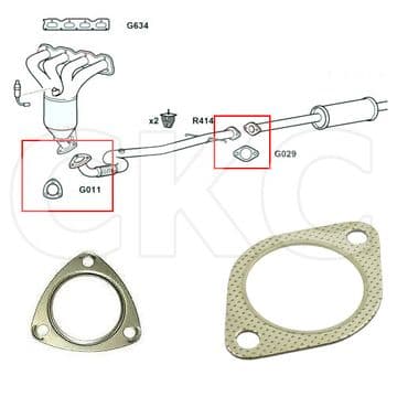 2 x Vauxhall Astra MK6 (J) Models 1.4 Petrol Front Down Pipe Exhaust Gaskets