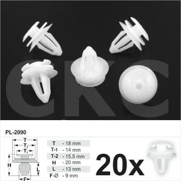 20x Interior Door Card Trim Clips Panel Retainer Fastener Fits BMW Rover Porsche