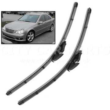 22" 22" For Mercedes C-Class W203 04-07 Front Windscreen Flat Wiper Blades Set