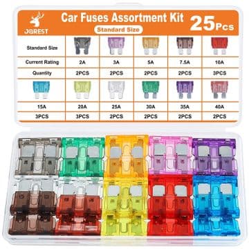 25Pcs Standard Car Fuse Kit - Blade Fuses Automotive - Replacement Fuses