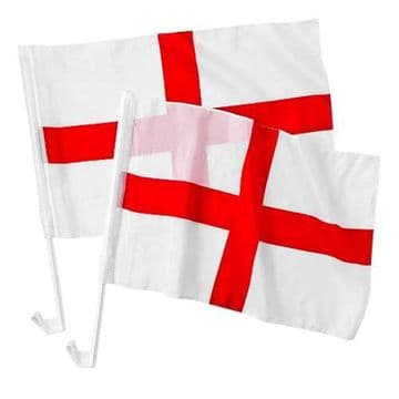 2X ENGLAND CAR FLAGS WORLD CUP WINDOW DOOR ST GEORGE FLAG