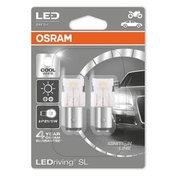2x OSRAM LEDriving SL LED Retrofit 380 P21/5W Cool White 6000K Car Bulbs