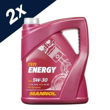 2X5L Mannol ENERGY 5W30 Fully Synthetic Engine Oil SL/CF ACEA A3/B3 WSS-M2C913-B