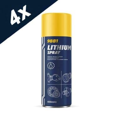 4X400Ml MANNOL High Performance Clear Grease Lubricant Spray Aerosol Lithium