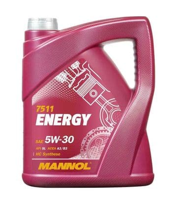 5L Mannol ENERGY 5W30 Fully Synthetic Engine Oil SL/CF ACEA A3/B4 WSS-M2C913-B