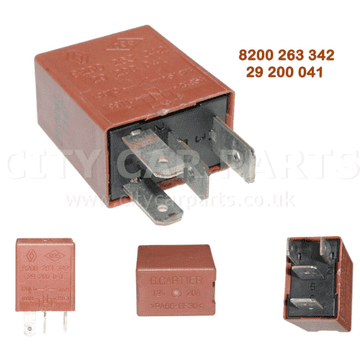 8200263342 Renault Modus Espace Scenic Twingo Master 4 Pin Brown Relay 29200041