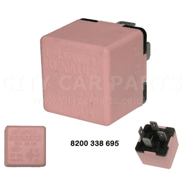 8200338695 Renault Scenic Laguna Megane Clio 4-Pin Light Pink Relay 40A Bitron