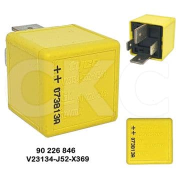 90226846 Genuine Vauxhall Opel Ignition Starter 4-Pin Yellow Relay V23134J52X369