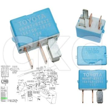 90987-02027 Toyota & Lexus 4-Pin Blue A/C Cooling Fan Relay Denso 156700-2870