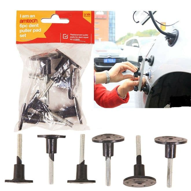 Amtech J1931  6pc Dent Puller Pad Set Clear Suction Car Bodywork Repair Remover