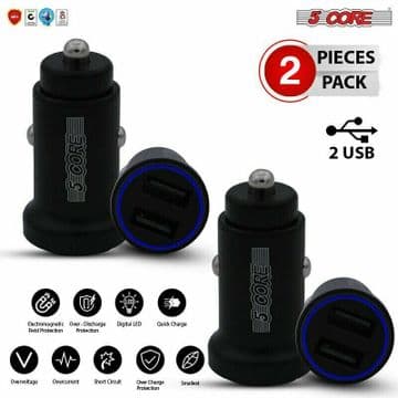 Car Charger Dual Smart Fast USB Port Adapter Speedy Charging Phone Car PLug 5 Core CDKC13