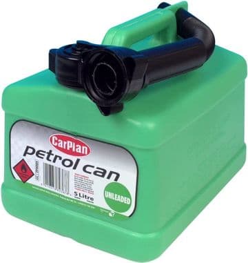 Carplan TPH005 Tetracan Unleaded 5L Petrol Can 5Litre Green Cap Oil Spirit Fuel