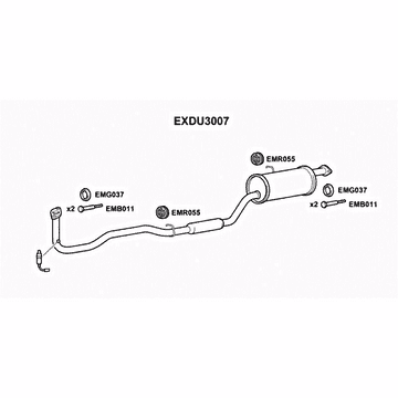 DAIHATSU CHARADE 1.0 MODELS 2003 TO 2008 PETROL FRONT & EXHAUST CENTRE SILENCER MIDDLE BOX EXDU3007