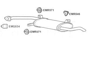 Exhaust Rear Box Mitsubishi Space Star 1.6 Petrol Hatchback 04/2001 to 08/2002