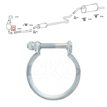 For Citroen C3 Models (A51) 1.2 Front Down Pipe Lower CAT Section Exhaust Clamp